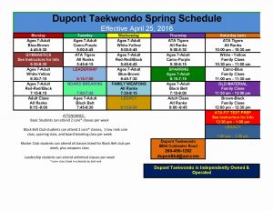 Spring Schedule